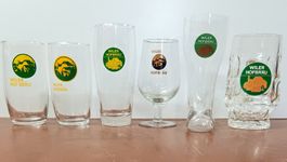 6 Bierglas Bier Brauerei Hof Wil / Hofbräu1952, 1963, 70er