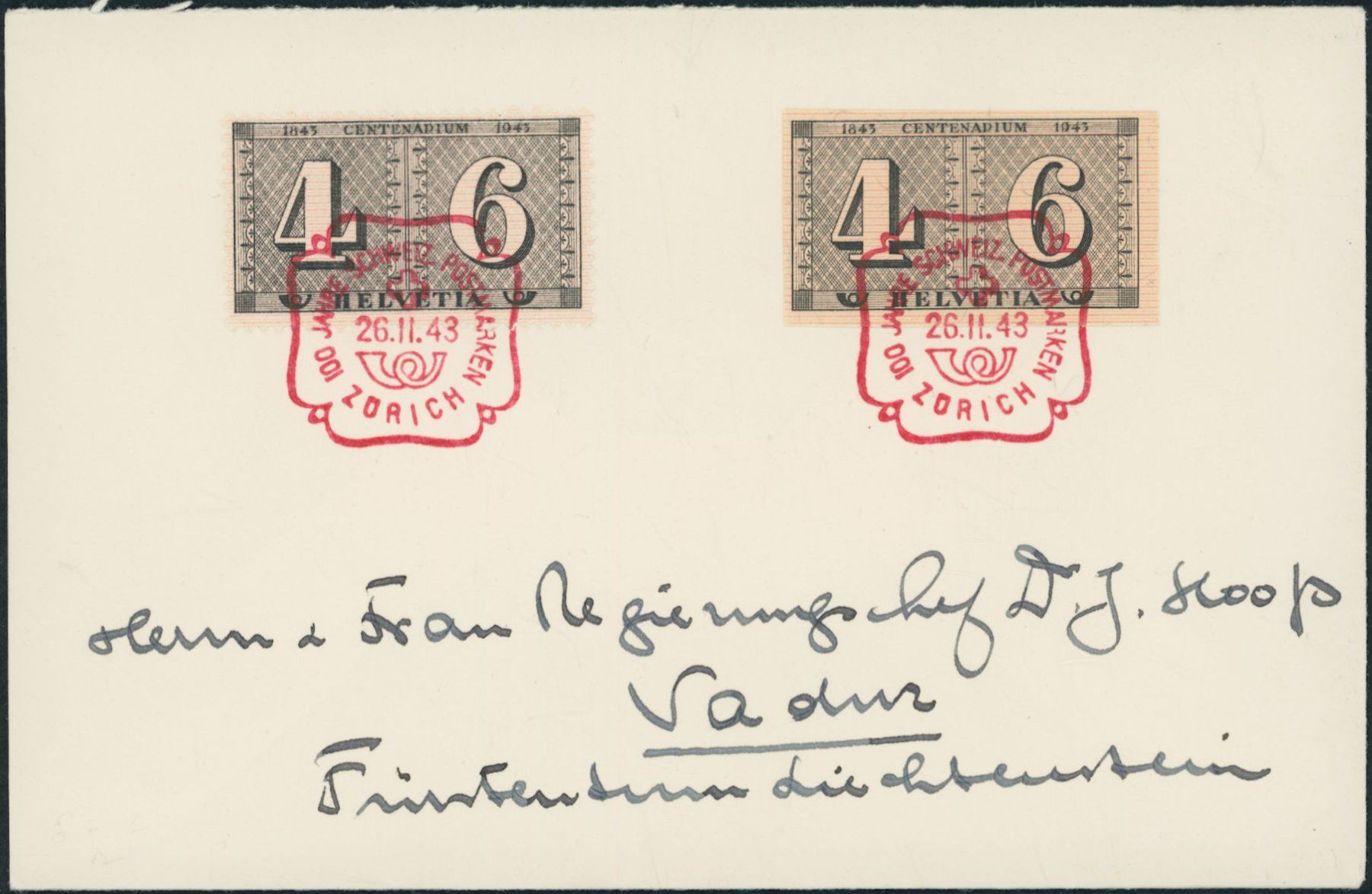Tutti i francobolli: 1943 - Luxusbogen - Blockausschnitte - Combo FDC - Faucherre – Usato da Schindellegi venduto da leecollect