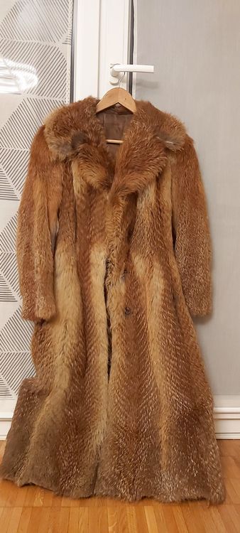 Manteau En Fourrure De Renard Beige Vintage - Taille 40 - Idéal Soirée