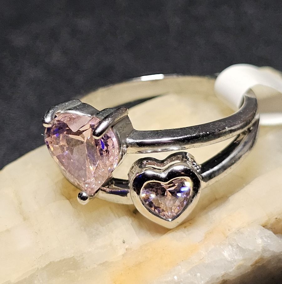 Anelli: Wunderschöner mit rosa Zirkonia Ring, 925 versilbert, Gr. 8 – Nuovo (secondo la descrizione) da Grenchen venduto da maretop 1