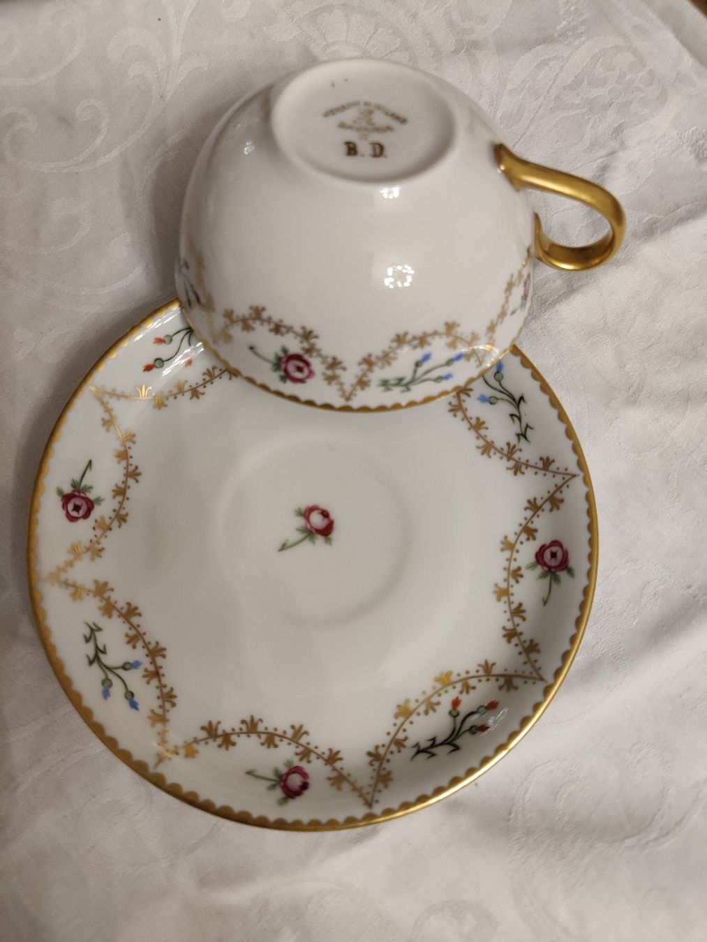 Set di piatti: Romantisches Geschirrset handbemalt Goldrand – Usato da Binningen venduto da blackhorse08 6