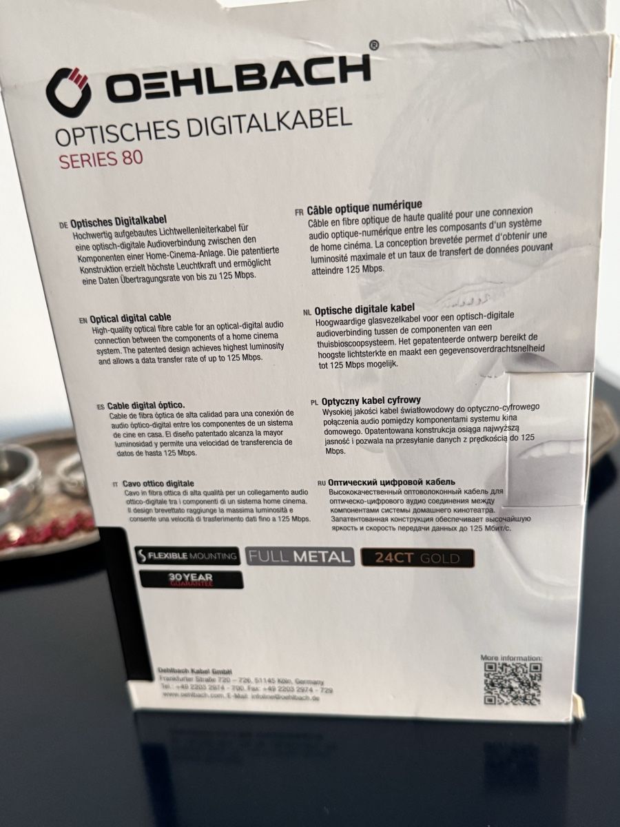 Oehlbach Kabel: Oelbach Optical Digital Audio Cable - Series 80 - 5m - Blue – Neu (gemäss Beschreibung) aus Bern von Gbilly 3