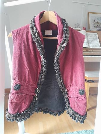 Vintage Damen Weste Cordstoff Gr. M bordeaux