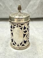 Silber Gewürzstreuer  England um 1900 mit blauem Glaseinsatz