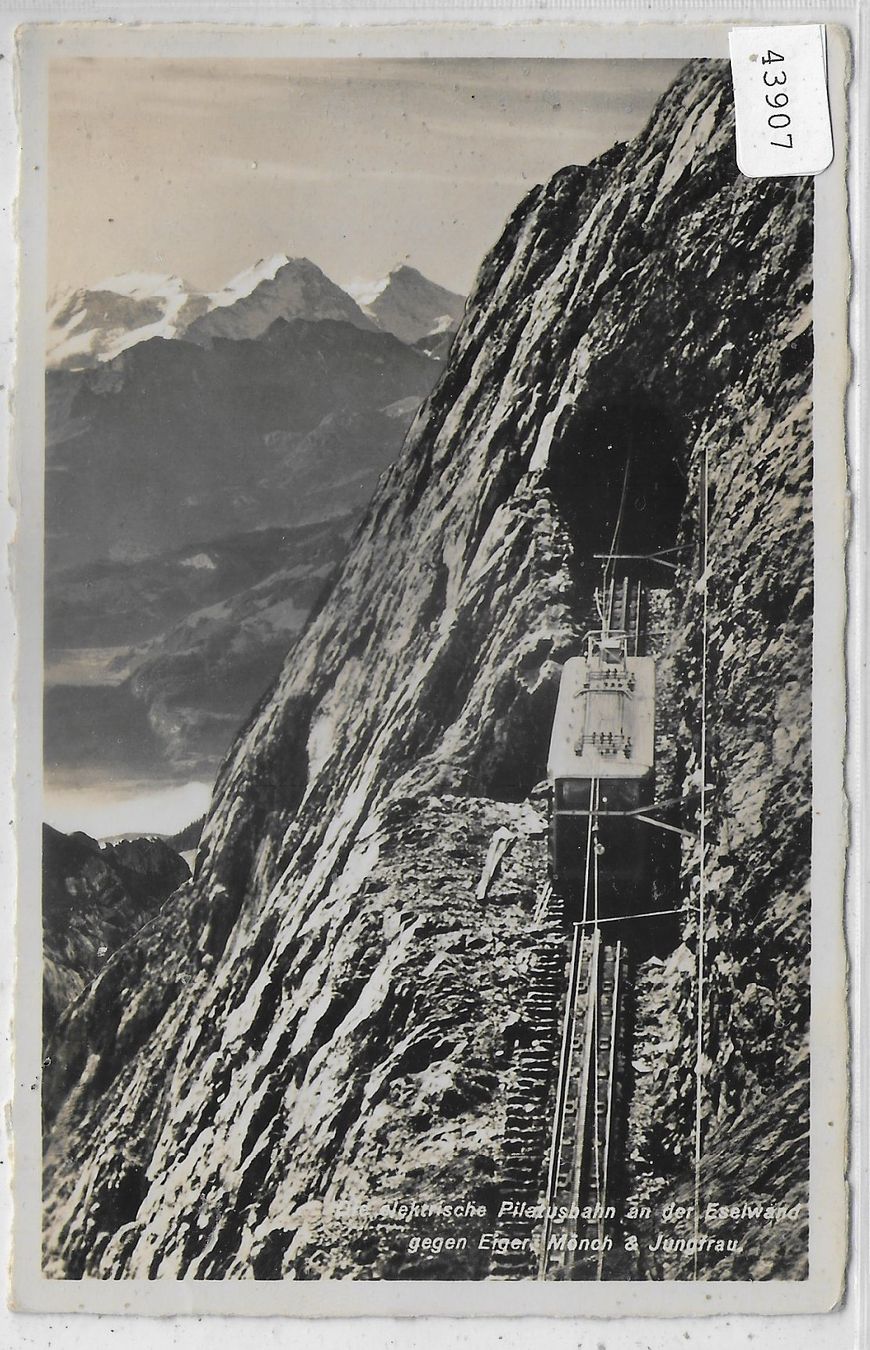 Ansichtskarten: Die elektr. Pilatusbahn an der Eselwand – Gebraucht aus Ettingen von Kartenplanet