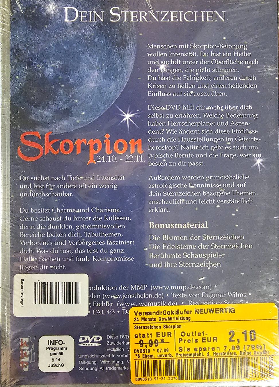 Tutti i DVDs: Dein Sternzeichen - Skorpion – Nuovo (secondo la descrizione) da Wahlen b. Laufen venduto da Cg10 1