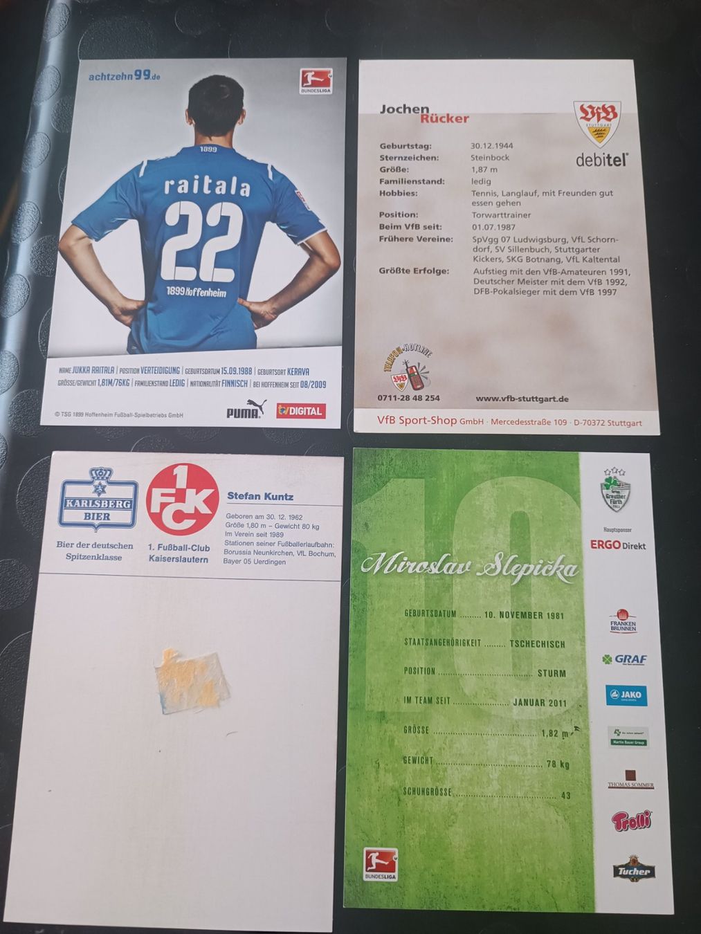 Autografi: Bundesliga - 4 signierte Autogrammkarten - Set – Usato da Menziken venduto da Artographs 1