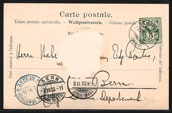 Cartoline postali: AK Aeschi /BE, Kirche und Ortspanorama – Usato da Berlin venduto da bartko-reher 1