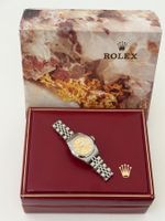 Rolex Oyster Perpetual Date Damenuhr Stahl Champagnerfarb...