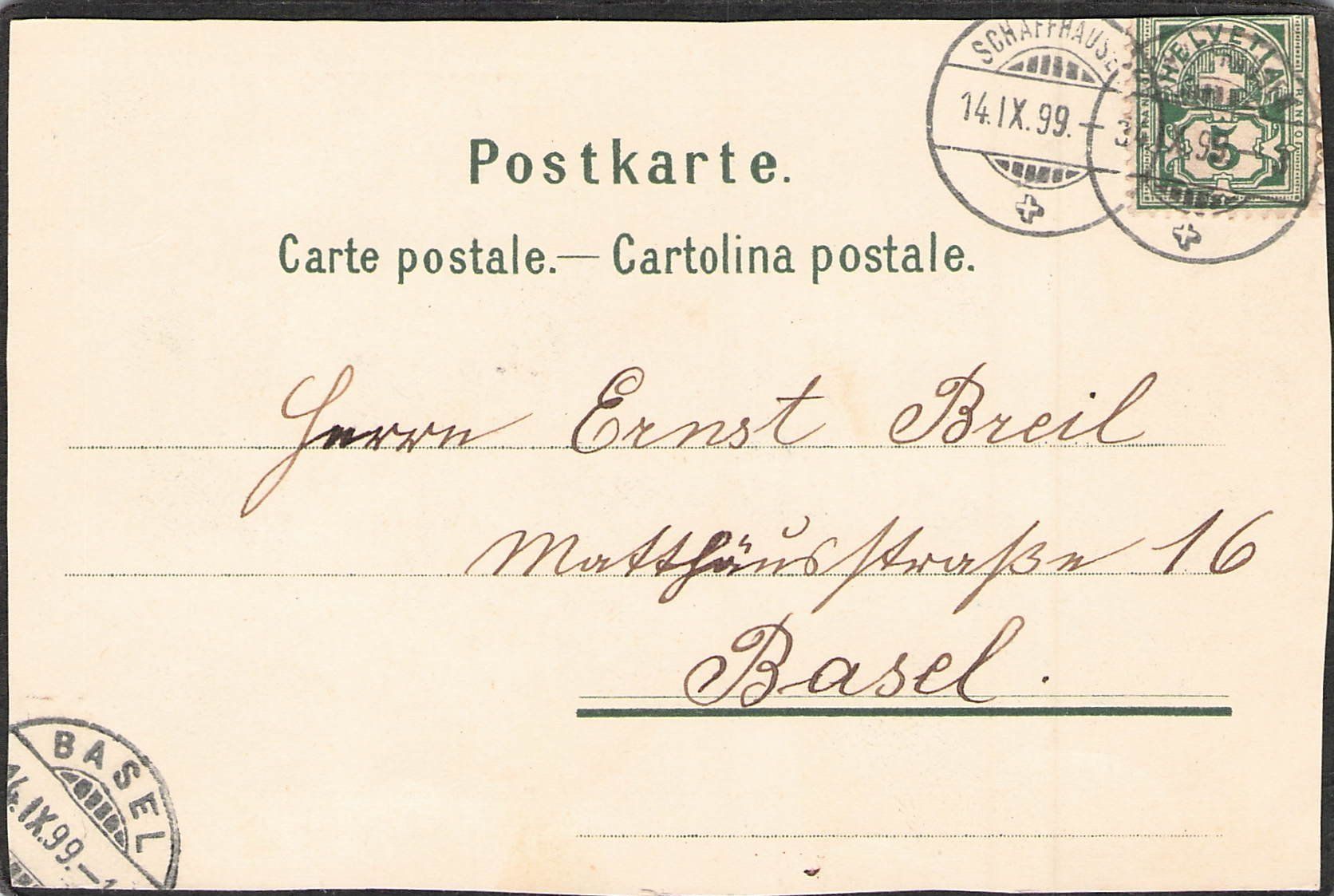 Cartoline postali: ^Gruss vom Rheinfall , gel. 1899 – Usato da Reichenburg venduto da Pipo-67 1