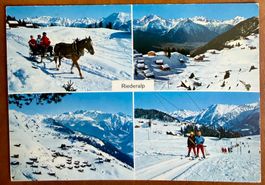 Riederalp - Multivue - Skieurs - Traineau 1968