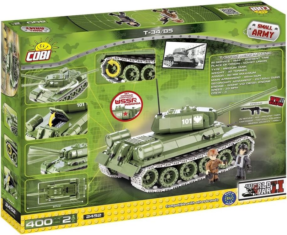 Cobi Jeux de construction: ✨ NEU & OVP! COBI 2452 – T-34/85 Panzer (EOL!) 🚀 – Neuf avec emballage d'origine à Uzwil par Exonic 1