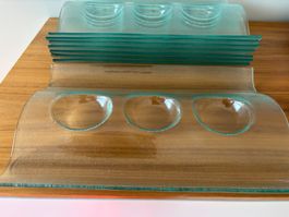 Glas Teller Handmade, 8 Stück, 32x21cm nie benutzt