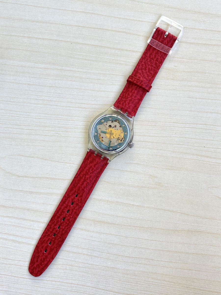 Swatch Orologi: Swatch Automatic Uhr transparent rot mit Box 1991 – Nuovo (secondo la descrizione) da Grenchen venduto da chththl 3