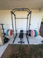 Komplettes Homegym – Power Rack, 120 kg Gewichte & Zubehör