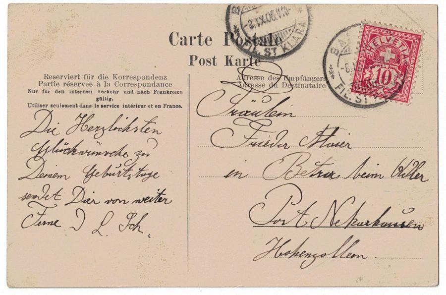 Cartoline postali: Basel, Spalenring, gelaufen 1906 – Usato da Frauenfeld venduto da POML 1