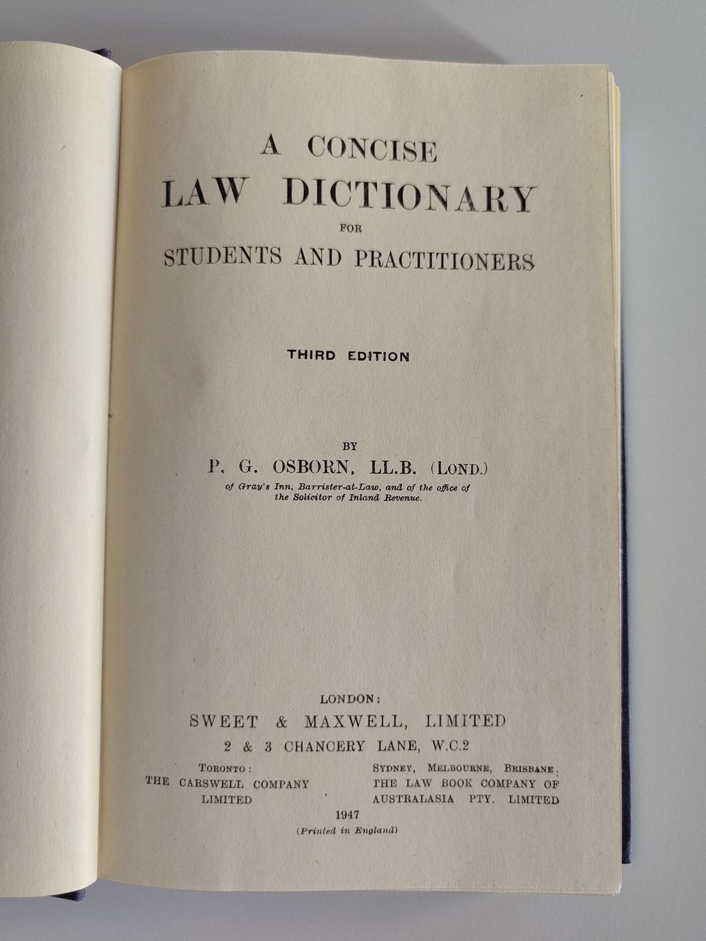 Bücher: A concise Law Dictionary for students and practitioners – Gebraucht aus Basel von Basler_bieter 2