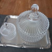 2x Glas Bonboniere / Neu/ Vintage