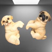 🌟🐶2er Set Hundefiguren Blumentopf Deko Mops Labrador NEU🐾