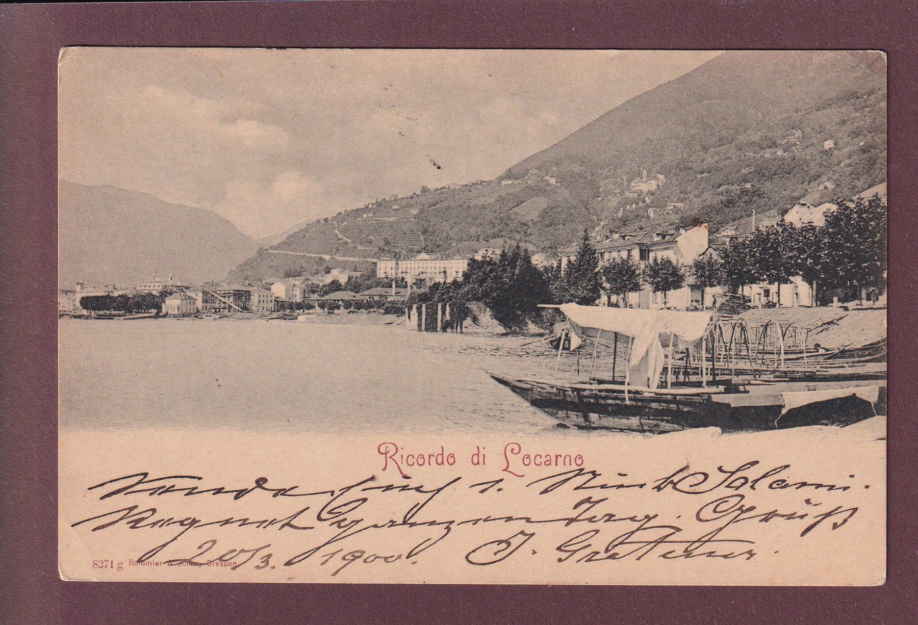 Cartoline postali: Ricordo di LOCARNO -1900 – Usato da Pully venduto da nicecards