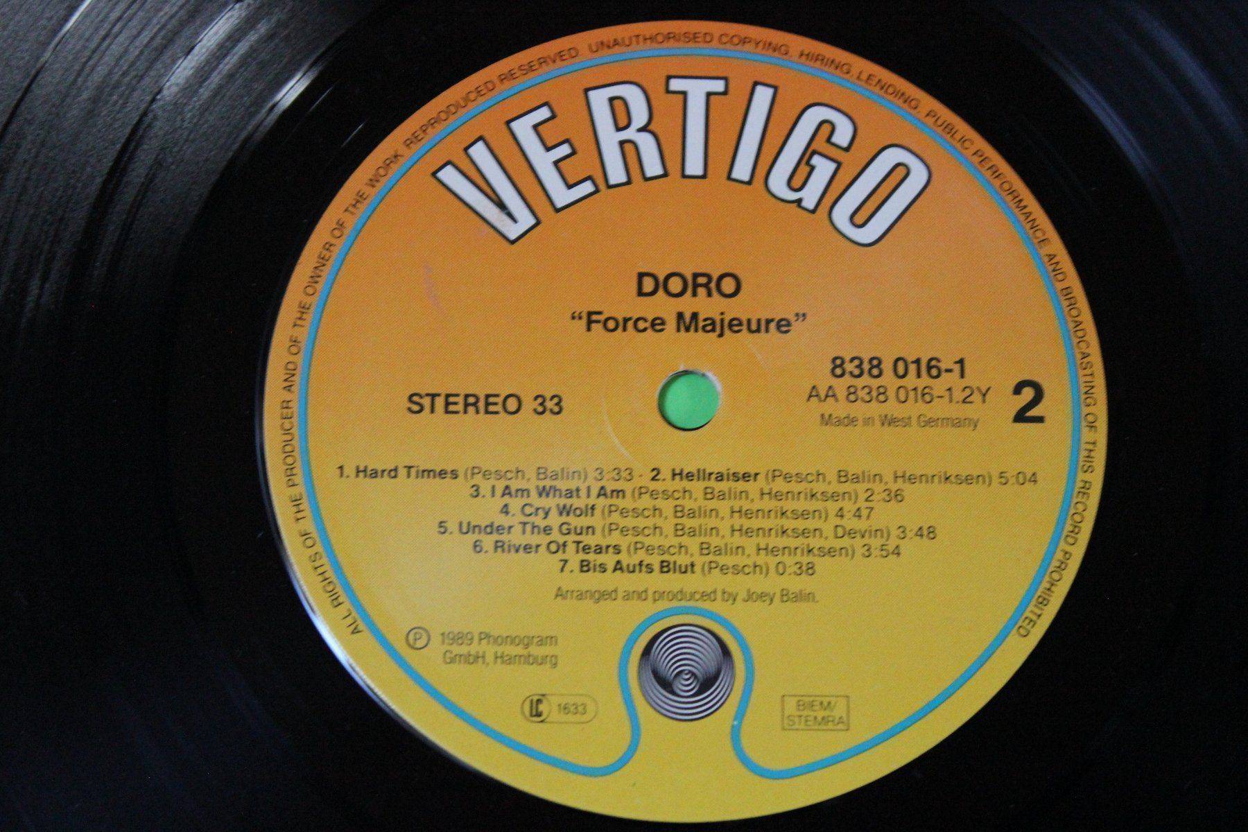 Schallplatten: DORO (WARLOCK) - FORCE MAJEURE LP Vinyl 1989 – Gebraucht aus Tübach von JamesStone 5