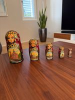 Matrjoschka, Babuschka - handbemalt, 5-teilig - Top Zustand