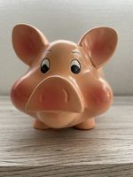 Vintage Sparschwein aus Keramik, rosa Glücksschwein 🐷