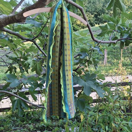 farbenfroher Schal eva-claudi gestrickt mehrfarbig, wie neu