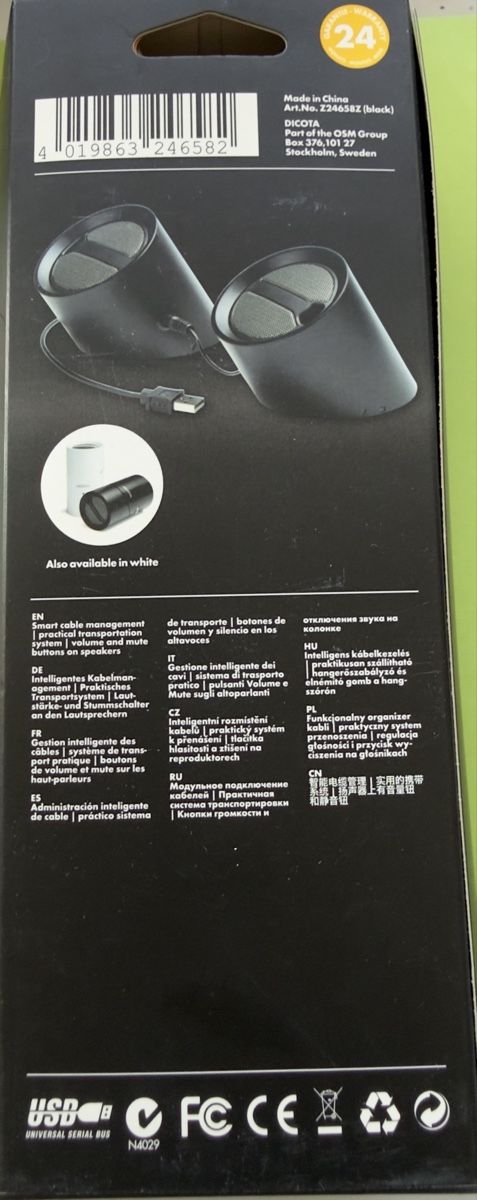 Casse acustiche: DICOTA Tragbare USB Lautsprecher Rhythm in schwarz – Nuovo e nell'imballaggio originale da Basel venduto da tamy90 1