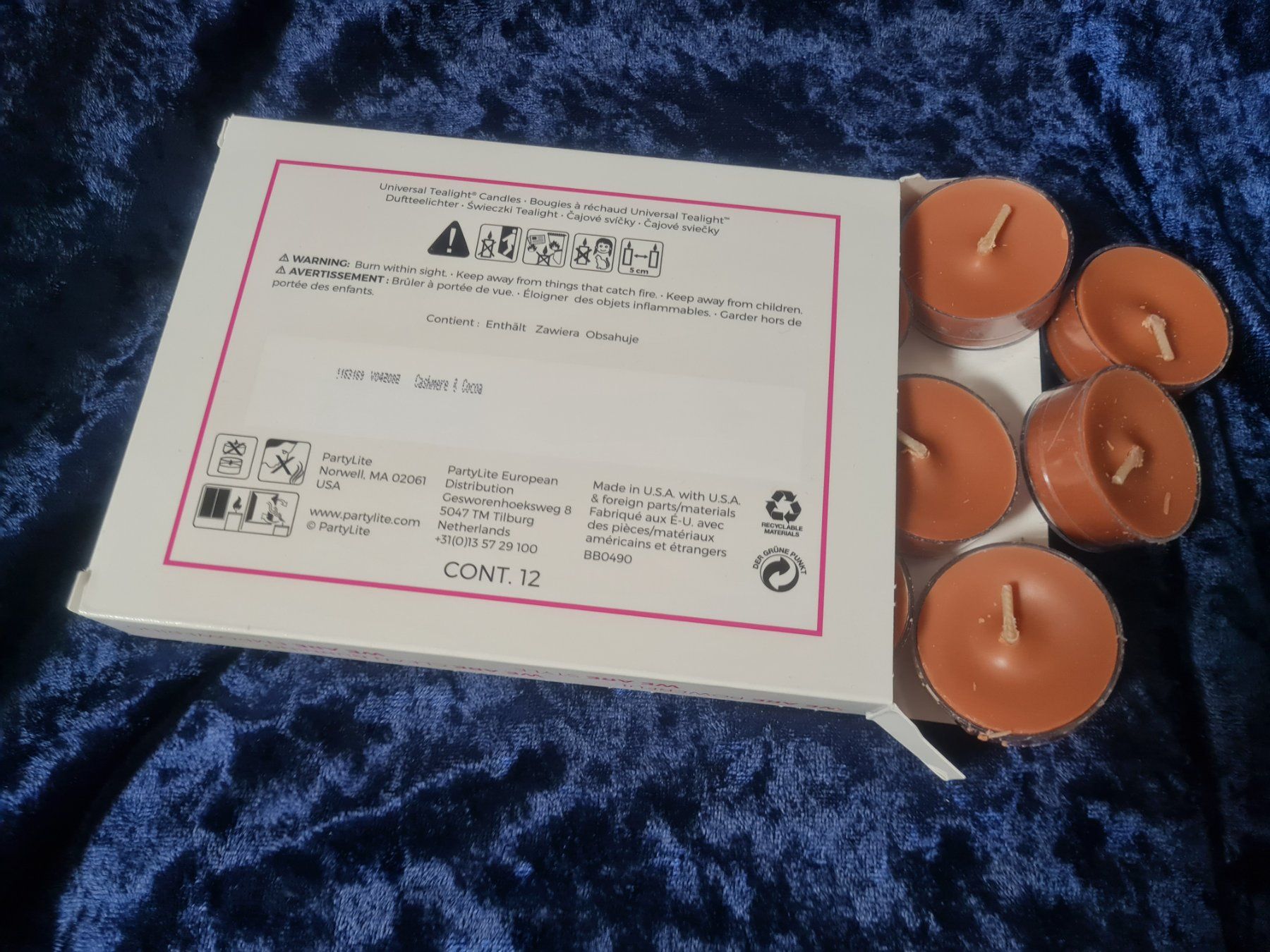 Partylite Candele: PartyLite - 12 Teelichter Cashmere + Cocoa – Nuovo e nell'imballaggio originale da Othmarsingen venduto da Kleibai