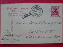 1906, Bahnpost-Verwendung von LE LOCLE auf Reichspost-Karte
