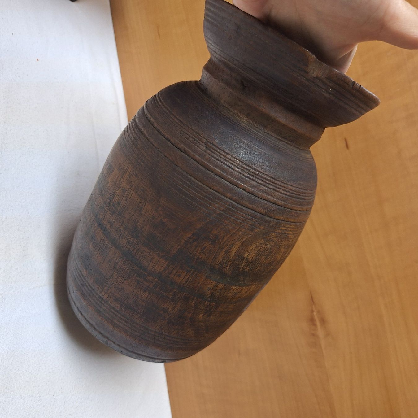 Vasi & Recipienti: Antike, alte Holz Vase, Gefäss – Usato da Winterthur venduto da Goldpipau 2