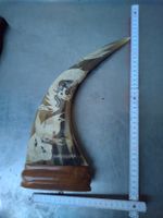 Dekoratives geschnitztes Horn mit Vogel und Drache, Top!