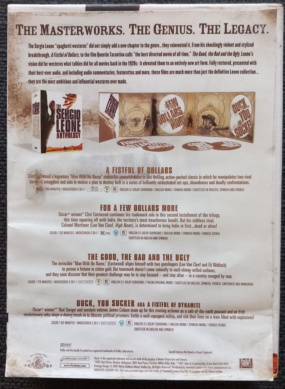 Tous les DVDs: Coffret 8 DVD Sergio Leone Anthology ! – D'occasion à Bernex par casimali 1