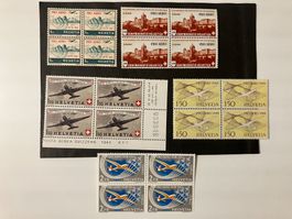 Pro Aero 1941/63, Kat.35,36,40,45,46**, Viererblock, KP 512.