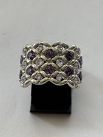 Edler Silberring 925 mit violetten Steinen