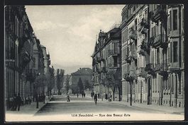 AK Neuchatel, Rue des Beaux Arts