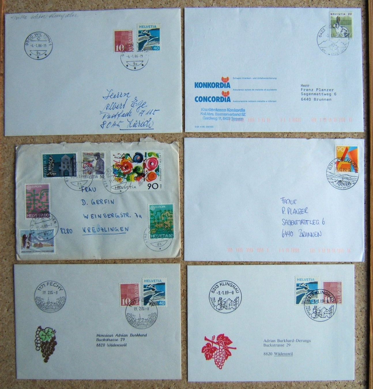 Alle Briefmarken: SCHWEIZ LOT BRIEFE (B) – Gebraucht aus Brunnen von Nonne04 1