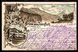 Lithographie Isenfluh /Berner Oberland, Hotel & Pension Jung