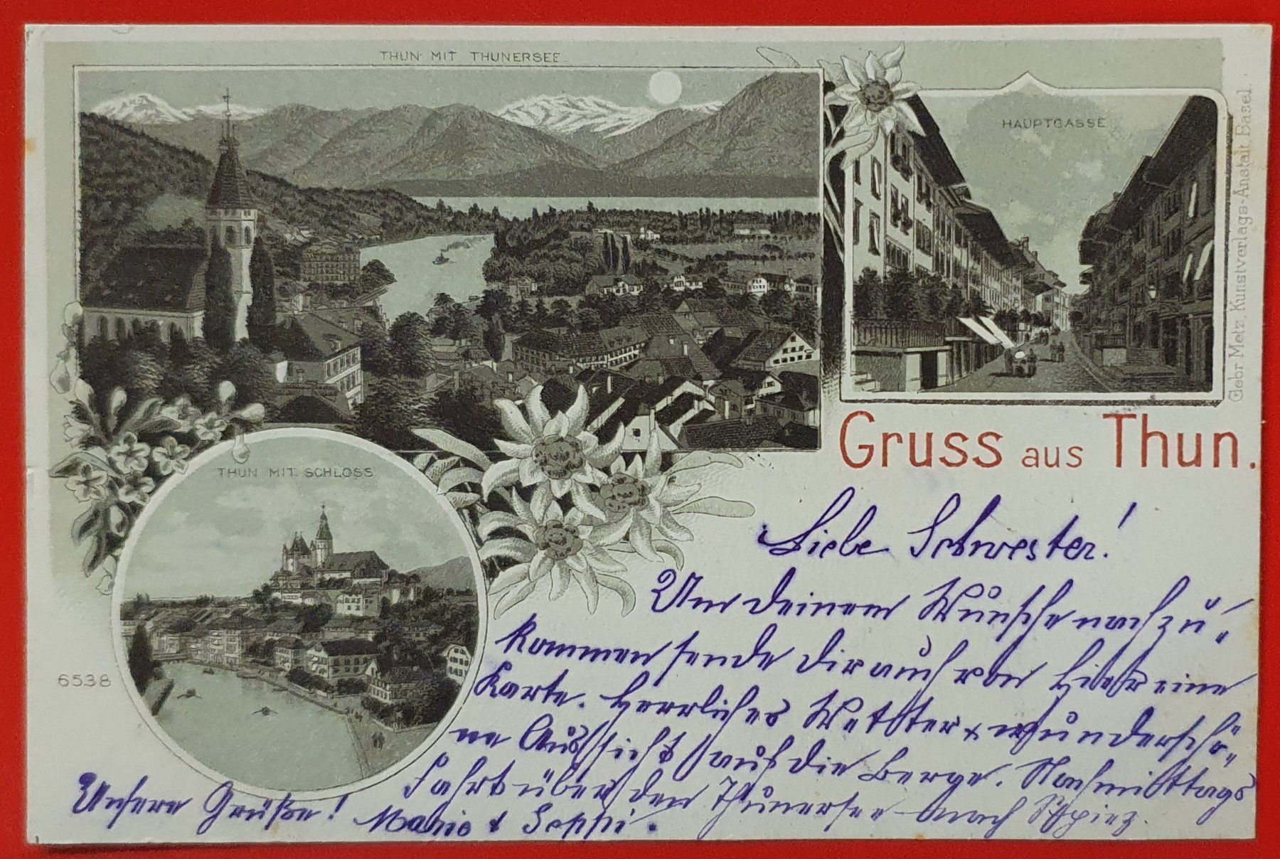 Cartoline postali: Gruss aus Thun 1898 – Usato da Kreuzlingen venduto da Rschweiz1
