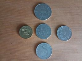 5 Schwedische Kronen Münzen Diverse Jahrgänge Sammlerstücke!