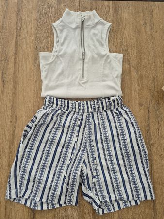 Ensemble d'été pour femme - Haut blanc et short imprimé S