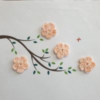 6 Stück Blumen gehäkelt 092 B