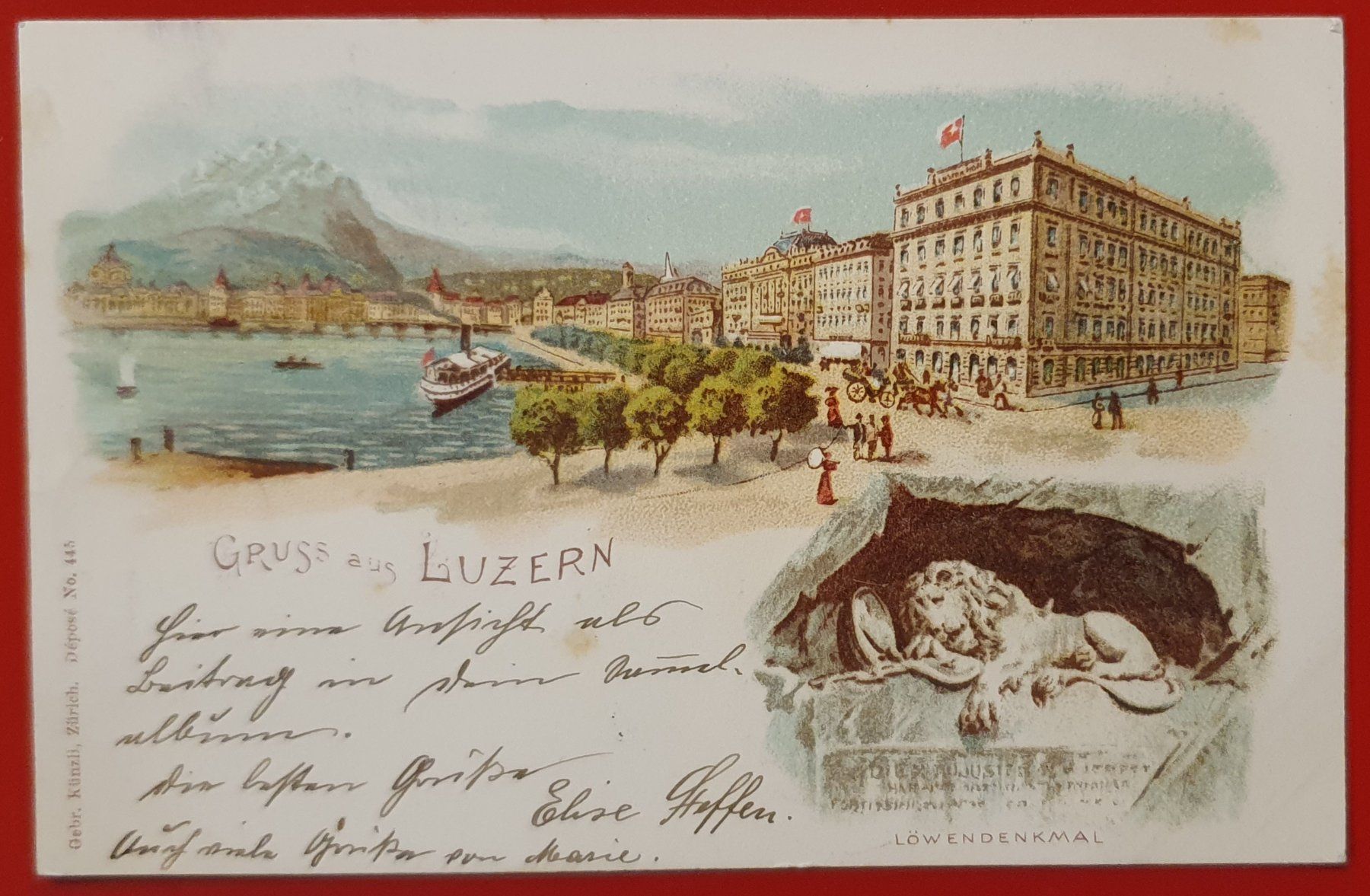Cartoline postali: Gruss aus Luzern 1898 – Usato da Kreuzlingen venduto da Rschweiz1