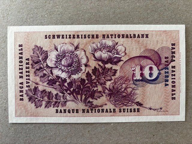 Banconote: 10-Franken-Note von 1965 – Usato da Zürich venduto da Lenine 1