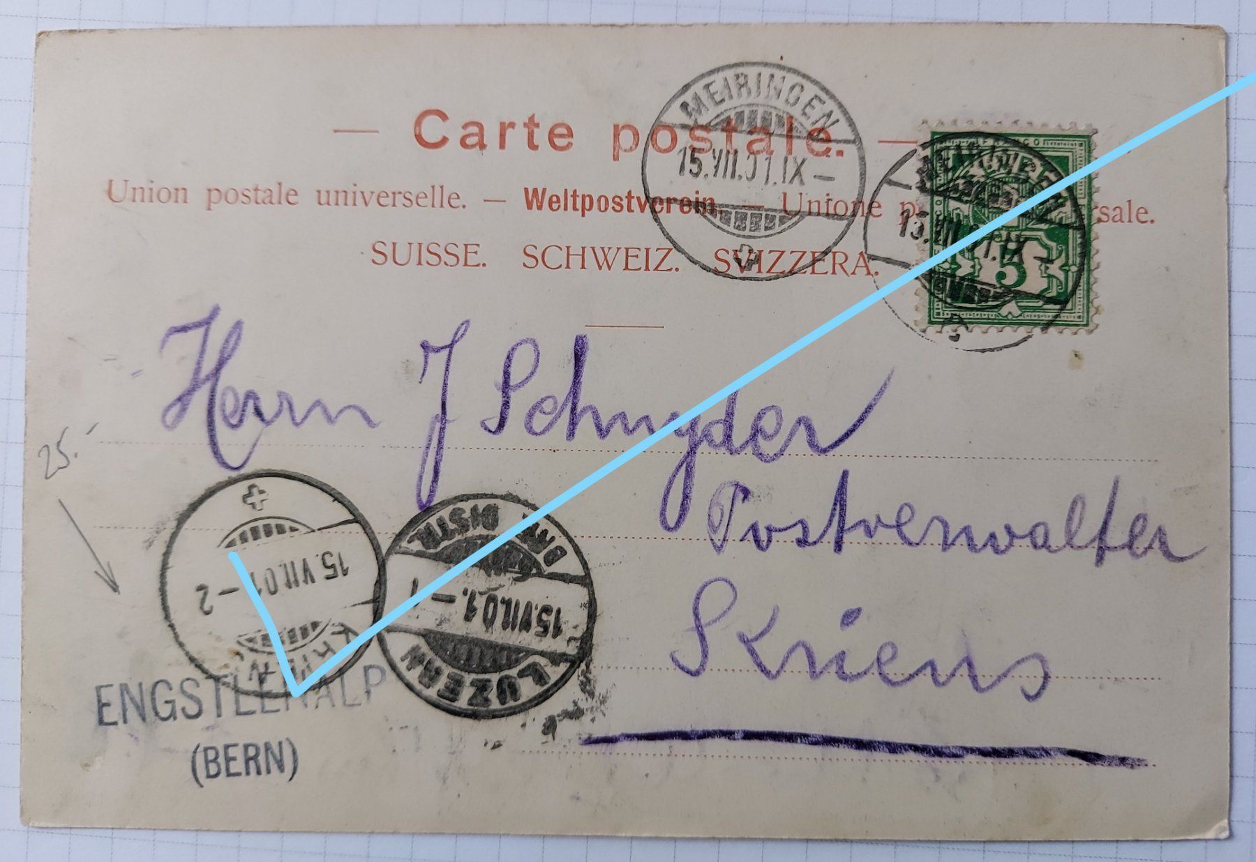 Cartoline postali: Engstlensee  (BE) – Usato da Lyss venduto da rochen54 1