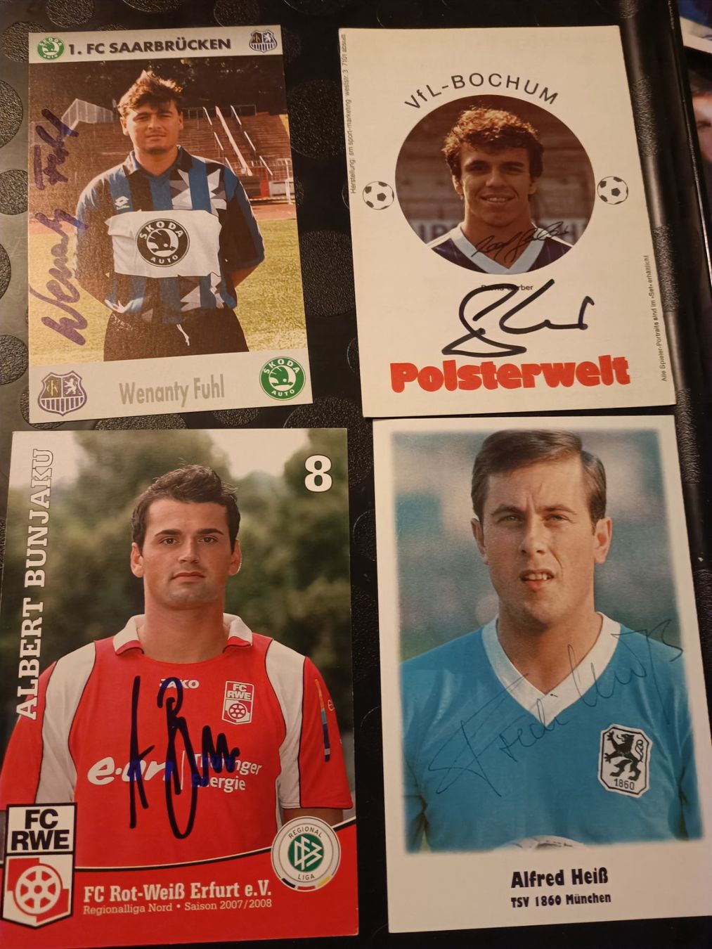 Autografi: Bundesliga - 4 signierte Autogrammkarten - Set B7 – Usato da Menziken venduto da Artographs