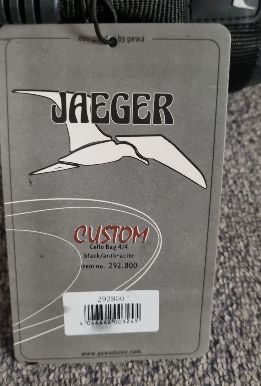 Strumenti musicali: JAEGER Custom Cello Tasche 4/4 - Schwarz/Anthrazit – Nuovo e nell'imballaggio originale da Murten venduto da Musicrent 1