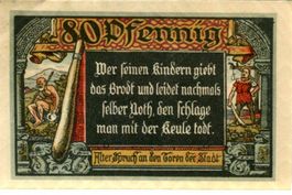 Notgeld "80 Pfennig. Jüterbog 1920"