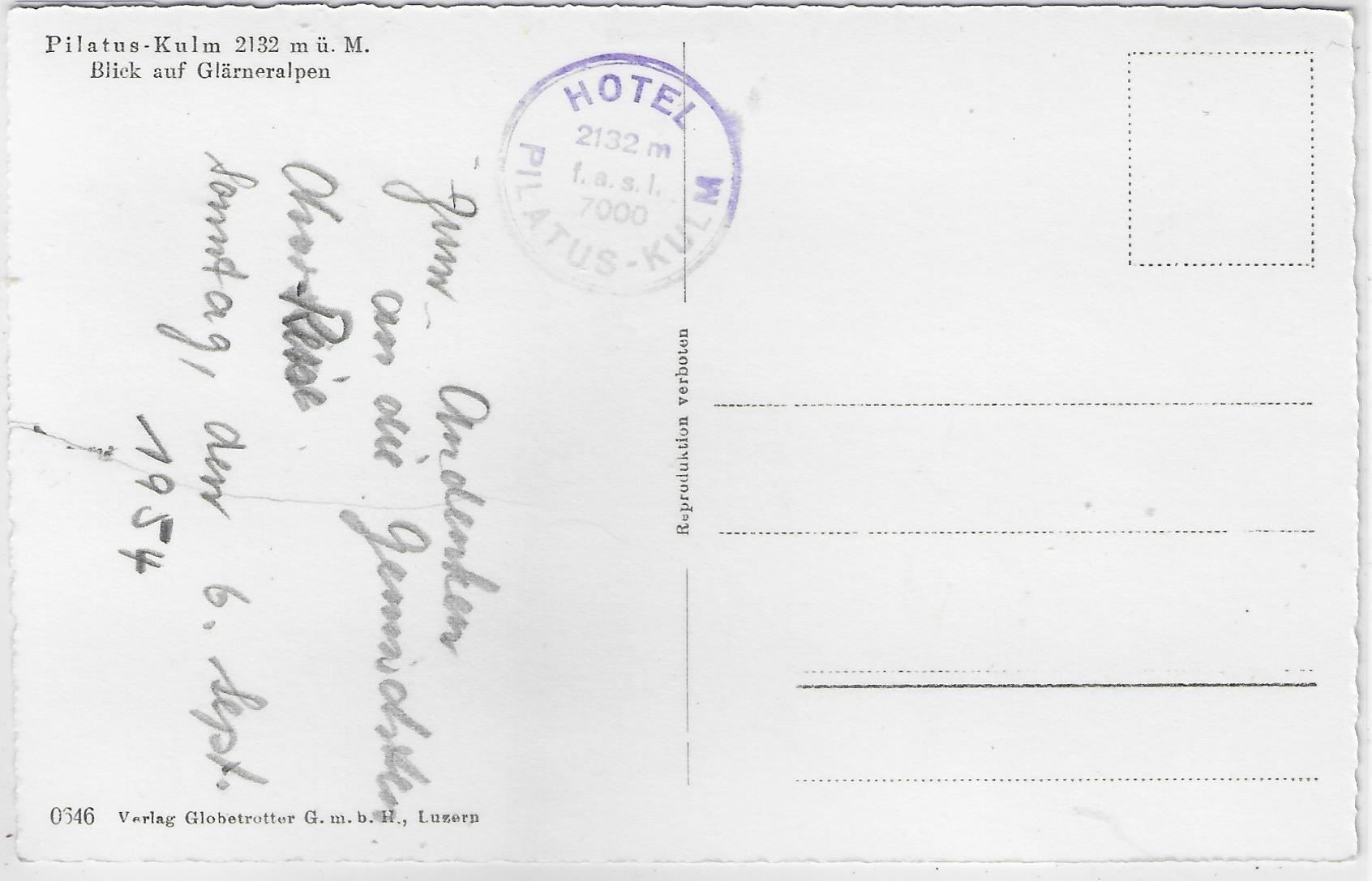 Cartoline postali: Pilatus-Kulm - Blick auf Glarneralpen – Antico da Ettingen venduto da Kartenplanet 1